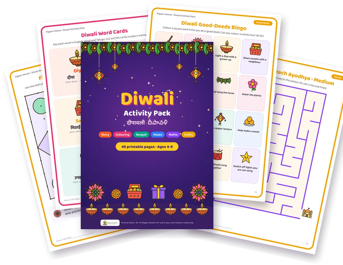 Pages from Diwali Activity Pack (49 pages)