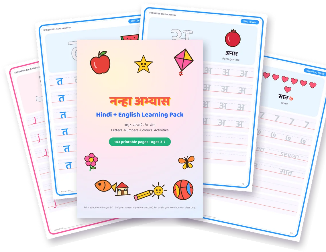 Pages from Nanha Abhyas (Hindi + English)